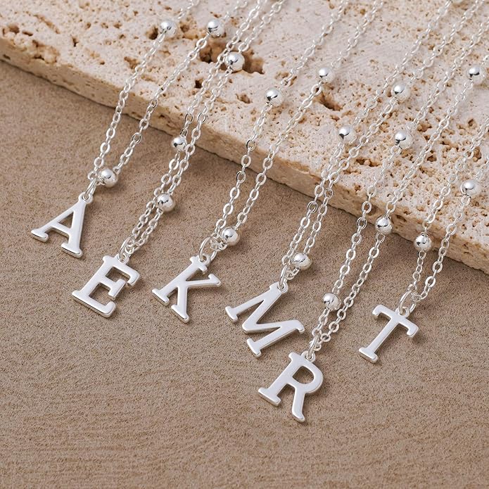 MDIEEL Initial Necklaces for Women Dainty 14k Gold Plated A-Z Letter Pendant Name Necklaces Cute Charm Choker Fashion Accessories Non Tarnish Trendy Jewelry Gift