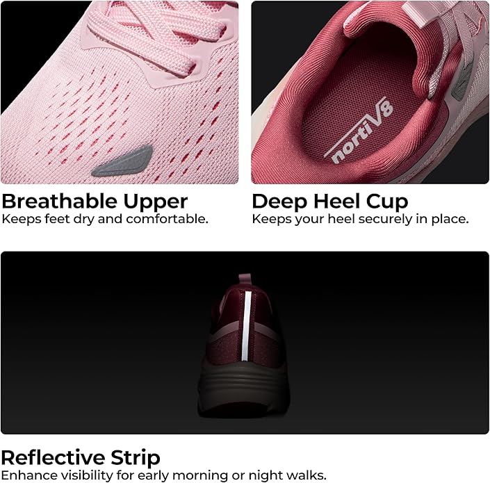 NORTIV 8 Women's Hands Free Slip On Walking Running Shoes Cushion Comfortable Tennis Shoes Non-Slip Workout Gym Sports Athletic Fashion Sneakers