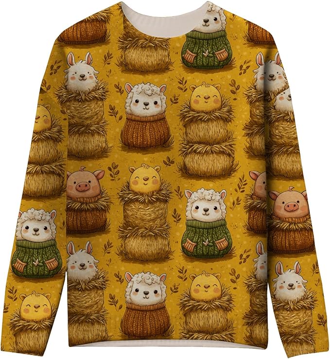 LIZALIG Women's Fall Christmas Snowman Sweater Long Sleeve Crewneck Pullover Festive Holiday Winter Outfit for Parties