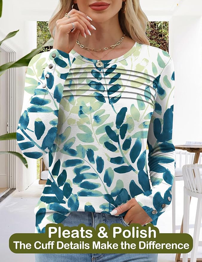 Blouses for Women Dressy Casual Long Sleeve Fall Fashion Tops Trendy Outfits for Work Office Shirts Thicker Clothes