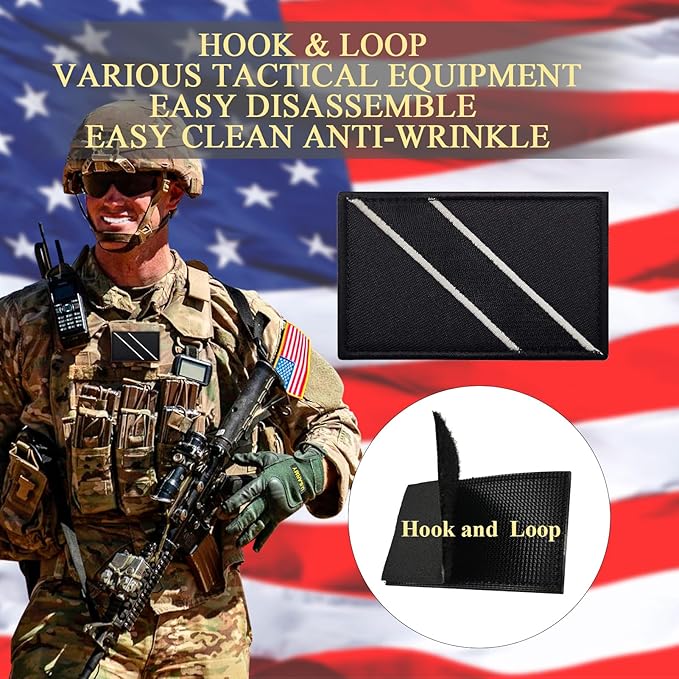 EmWoot 2PCS Trinidad and Tobago Flag Patch Embroidered Morale Patch Military Tactical Patches Hook and Loop(Black)