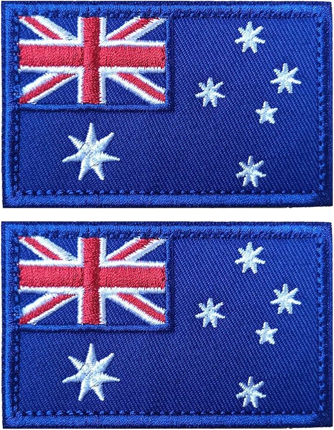 EmWoot 2PCS Australia Flag Patch Embroidered Morale Patch Military Tactical Patches Hook and Loop