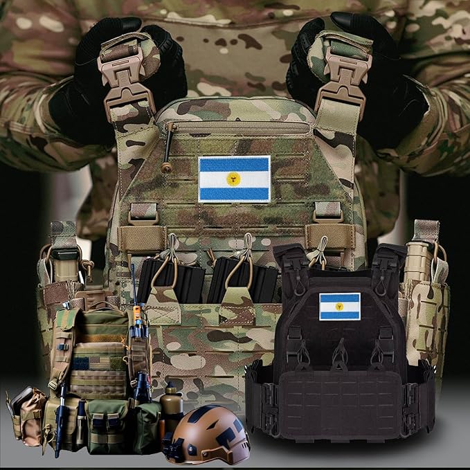 EmWoot 2PCS Argentina Flag Patch Embroidered Morale Patch Military Tactical Patches Hook and Loop(Argentina02)