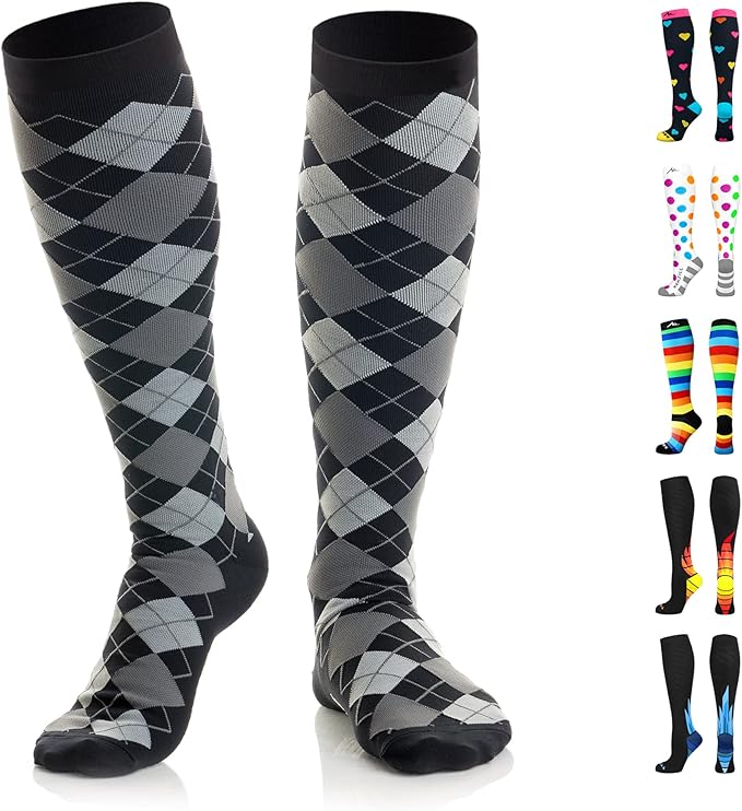 NEWZILL Medical Compression Socks for Women & Men, 20-30 mmHg Knee-High Support for Circulation, All-Day Comfort for Work Travel Running Cycling and Fitness