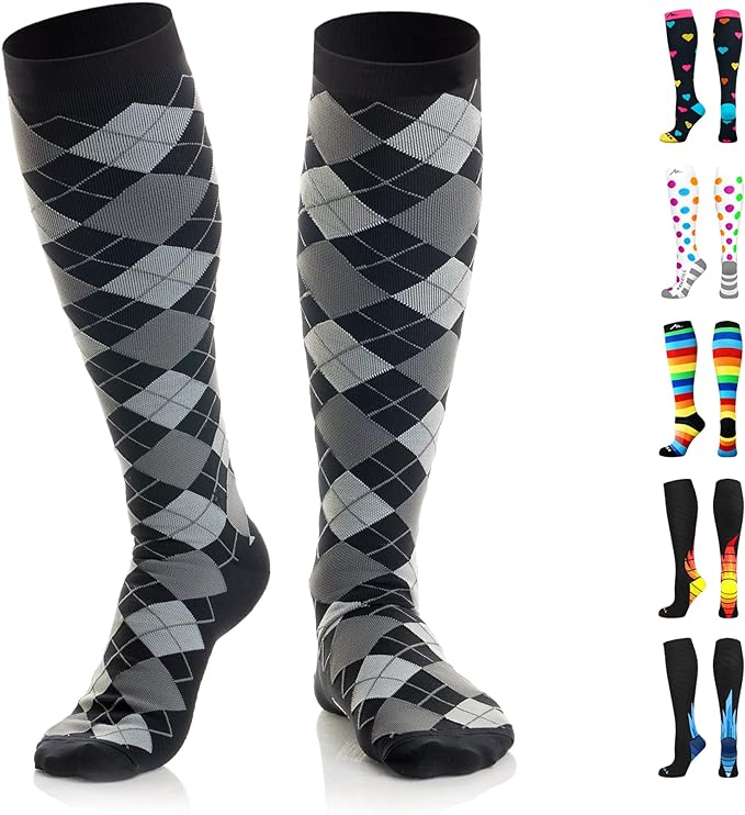 NEWZILL Medical Compression Socks for Women & Men, 20-30 mmHg Knee-High Support for Circulation, All-Day Comfort for Work Travel Running Cycling and Fitness