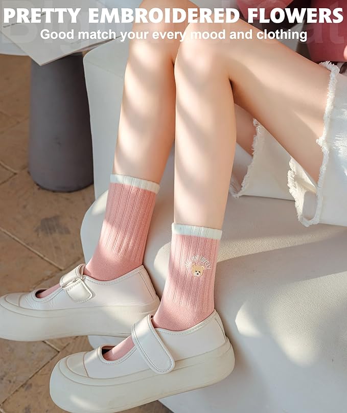 IIG 3-6 Pairs Womens Cute Animal Patterned Funny Novelty Cotton Crew Socks