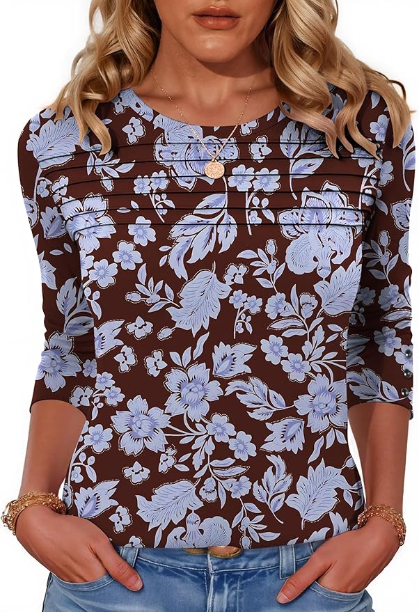 Blouses for Women Dressy Casual Long Sleeve Fall Fashion Tops Trendy Outfits for Work Office Shirts Thicker Clothes