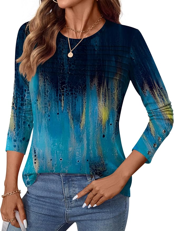 Blouses for Women Dressy Casual Long Sleeve Fall Fashion Tops Trendy Outfits for Work Office Shirts Thicker Clothes
