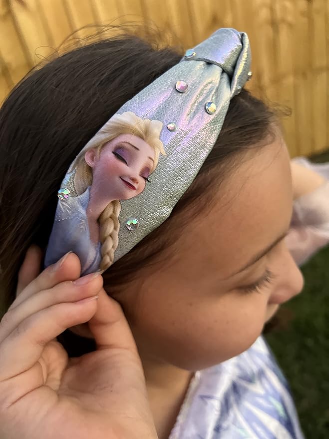 LUV HER Disney Frozen 2 Elsa One Thick Knot Headband with Diamonds For Girls - Hair Accessories For Her - Ages 3+