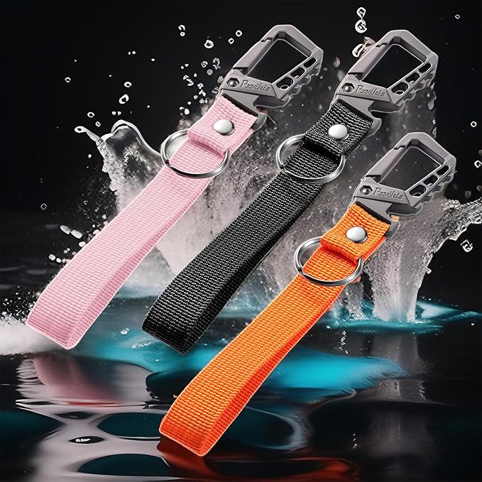 Pxvikis Metal heavy duty key chain carabiner clip bottle opener wrist lanyard ring car key fob unisex for men and women