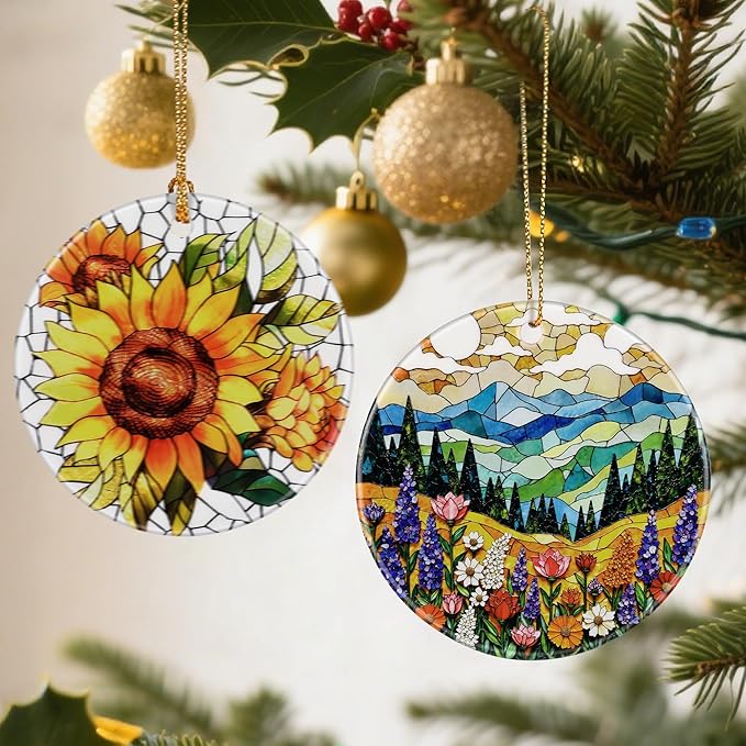 Mountain Wildflower Ornaments, Christmas Ornaments: Christmas Tree Decorations, Holiday Decor, Stocking Stuffers, Gift Ideas, Xmas Gifts & Gifts for Nature Lover
