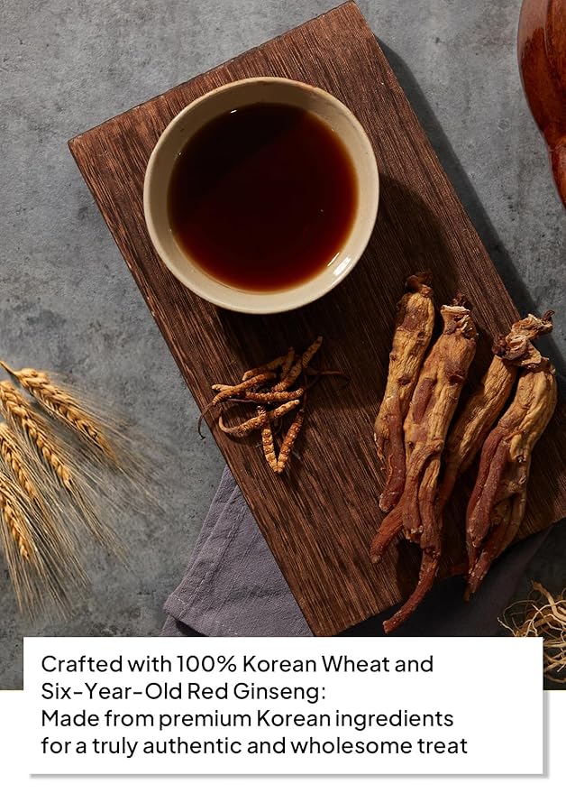 Korean Food Hongsamjin Korean honey cookies Yakgwa(10ea) Premium Korean Traditional Snack, Flower Cookies, Made with 6-Year-Old Red Ginseng, Crispy & Chewy Texture, Individually Wrapped, Healthy Sweet Treat, 홍삼 약과