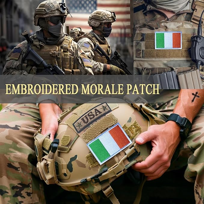 EmWoot 2PCS Ireland Flag Patch Embroidered Morale Patch Military Tactical Patches Hook and Loop