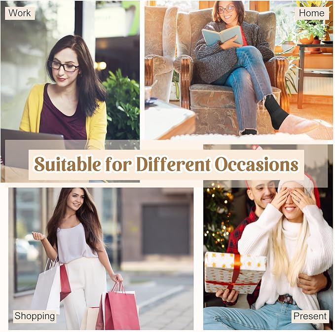 Justay 5 Pairs Slouchy Socks for Women - Slouch Long Crew Knit Boot Athletic Calf Tube Scrunch Socks