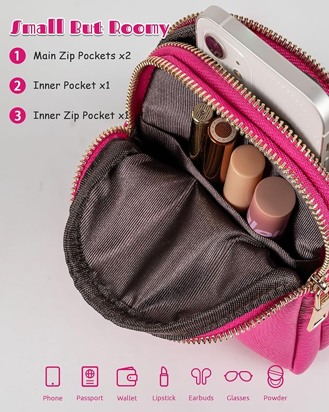 Personalized Gifts for 6 7 8 9 10 11 12 13 14 15 16 17 18 Years Old Teen Girls, Cute Sling Purse for Girls, Handsfree Travel Crossbody Bags, Monogrammed Gift, Cute Trendy Stuff