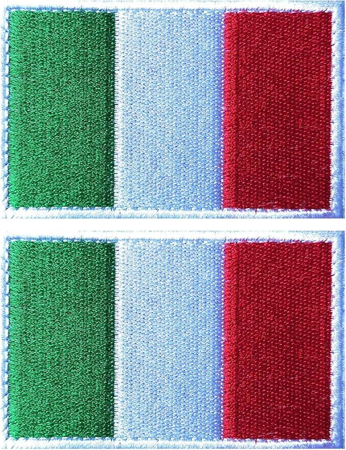 EmWoot 2PCS Italy Flag Patch Embroidered Morale Patch Military Tactical Patches Hook and Loop