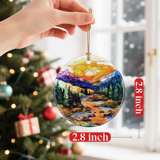 Mountain Range Ornaments, Christmas Ornaments: Christmas Tree Decorations, Holiday Decor, Stocking Stuffers, Gift Ideas, Xmas Gifts & Gifts for Nature Lover