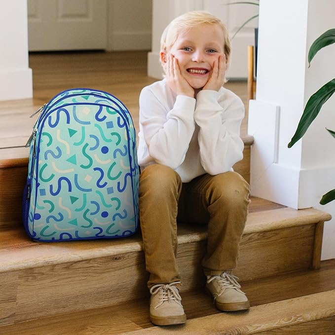 Wildkin 15-inch Kids Backpack – Durable, Padded, Adjustable for School & Travel - Confetti Blue