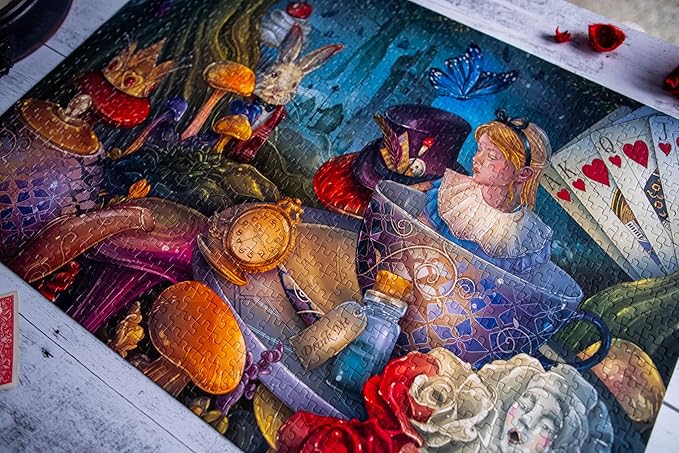 MOSAIC PUZZLES Through The Looking Glass Puzzles for Adults - Premium Jigsaw Puzzles, 1000 Pieces