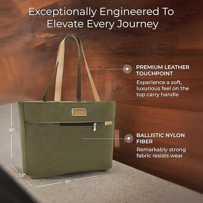 Briggs & Riley Traveler Tote Bag - Nylon Tote Bag for Weekend Travel & Work, Smooth Zipper Closure - Baseline Collection