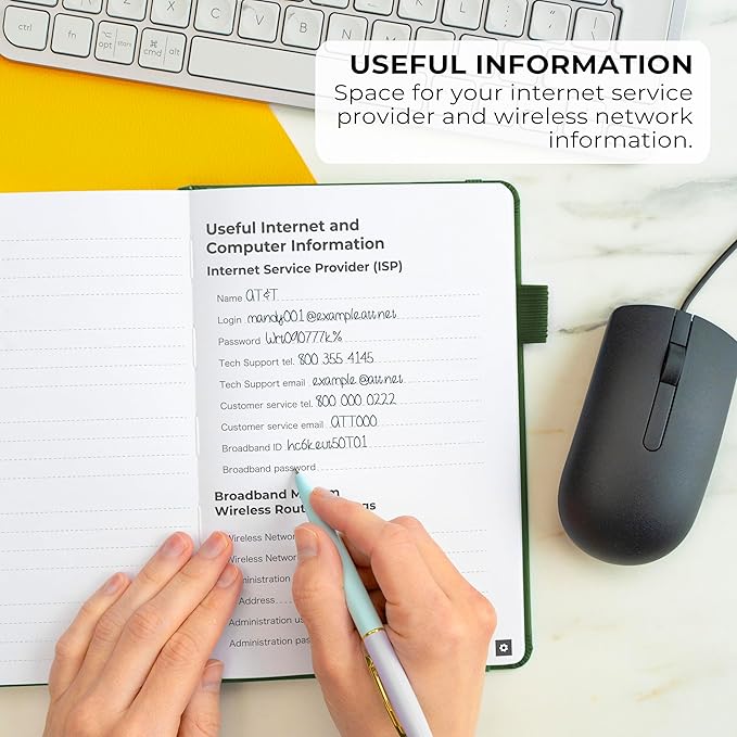 Clever Fox Password Book – Alphabetized Internet Address & Password Organizer – Computer & Website Password Keeper Notebook – Log-In Password Journal - Medium, A5, 8.3x5.8″, Hardcover (Dark Green)