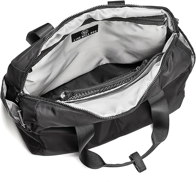Live Well 360 Core 2.0 Fitness Bag - Stylish Sports Duffel Bag for Gym, Yoga, Work, Daily Commute, Travel & Weekend Getaway