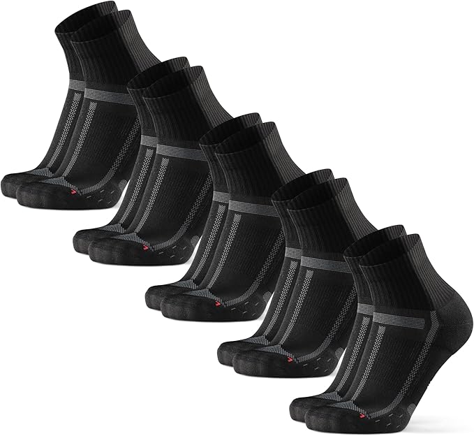 DANISH ENDURANCE Ultra-Comfort Quarter Running Socks, Performance Socks, Men & Women - 3 or 5 Pack