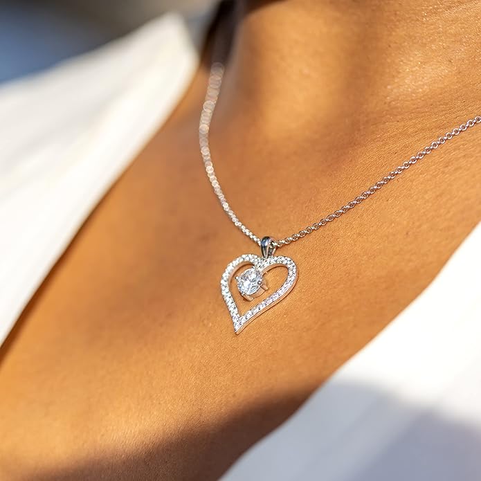 Sash & Soph Infinity Heart Necklace for Women. 925 Sterling Silver Heart Necklace for Girlfriend, Love Heart Pendant on 18" Chain with 2" Extender (Rose Gold or Gold Plated)