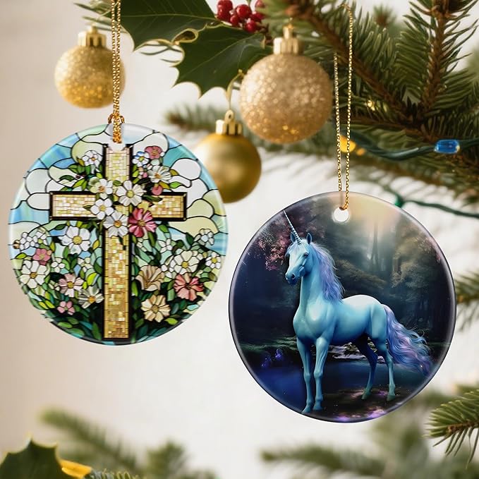 Unicorn Ornaments, Christmas Ornaments: Christmas Tree Decorations, Holiday Decor, Stocking Stuffers, Gift Ideas, Xmas Gift, Unicorn Lover Gifts & Gifts for Friends and Her