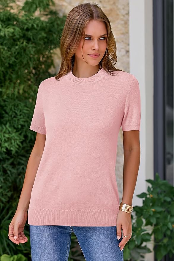 Arach&Cloz Women's Wool Blend Business Casual Essential Fall Layering Pullover Sweaters