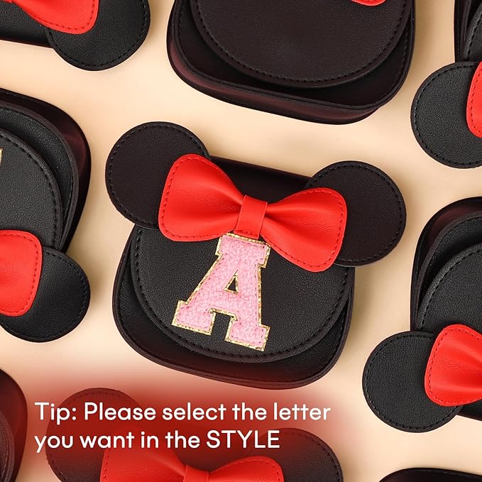 mibasies Toddler Purse Girl Gifts: Girls Birthday Gifts for 3-8 - Toys for Ages 2-4 Girls Mouse Ears Purse, Black, Letter C