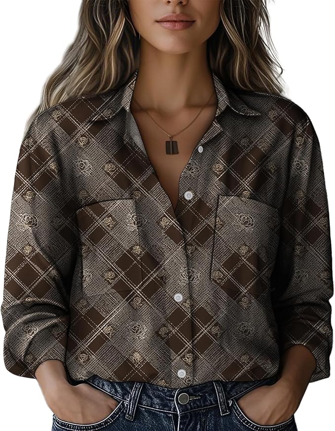 Boho Shirts for Women Vintage Graphic Casual Lightweight Long Sleeve Dressy Gauze V Neck Oversized Beach Top