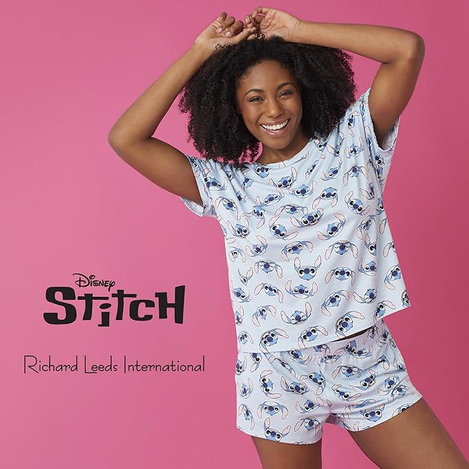 Richard Leeds International Womens Pajama Sets Disney | Hello Kitty |Snoopy Soft Stretch 2 Piece Short Lounge Sets for Women