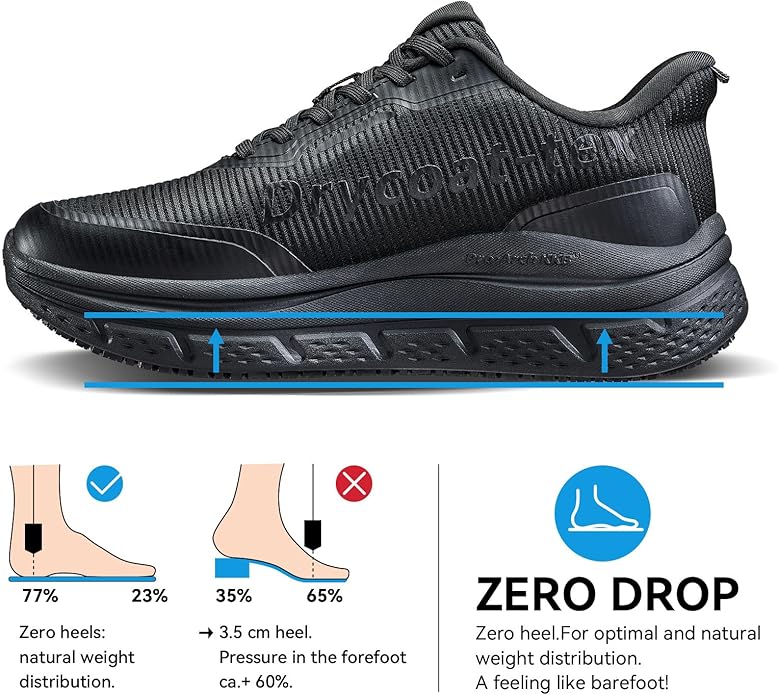 Non Slip Work Shoes Women Slip Resistant Work Shoes for Women,Slip-On Waterproof Walking Shoes for Standing All Day in Nursing Kitchen Restaurant Arch Support Lightweight Black Women 7