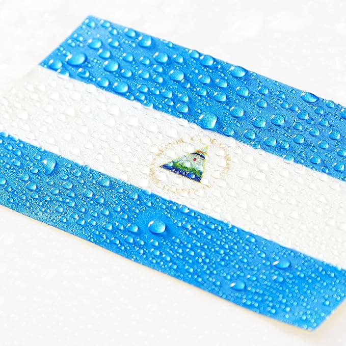 CANTENDO 5Pcs Nicaragua Flag Decal Sticker - Nicaraguan Flags Reflective Vinyl Car Stickers - for Car Window Bumper Waterproof Sticker (2.5 x 4.5 Inch)