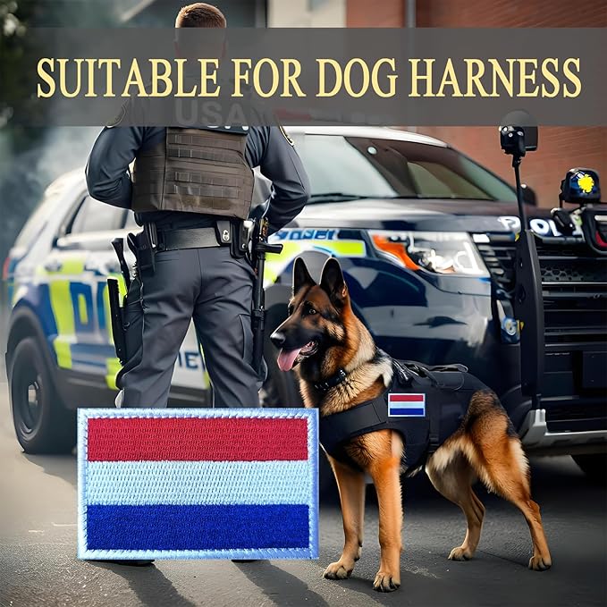 EmWoot 2PCS Netherlands Flag Patch Embroidered Morale Patch Military Tactical Patches Hook and Loop