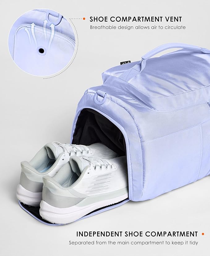 Gym Bag for Women with Shoe Compartment and Wet Pocket Convertible Gym Backpack workout Duffel Bag Multiple Pockets 30L