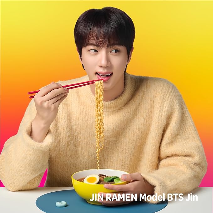 OTOKI Jin Ramen MILD, BTS Jin & JIN RAMEN edition without BTS Jin Sticker, Authentic Korean Instant Noodles, Rich and Savory Beef Broth, Quick and Easy Meal 4.23 oz x 18 Pack (1 Box) (PACK OF 18, MILD)