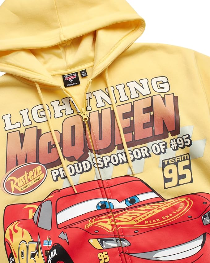Disney Womens Zip Up Hoodies - Cars Lightning McQueen Lilo and Stitch Angel Marie Fleece Graphic Sweatshirts for Women (S-3X)