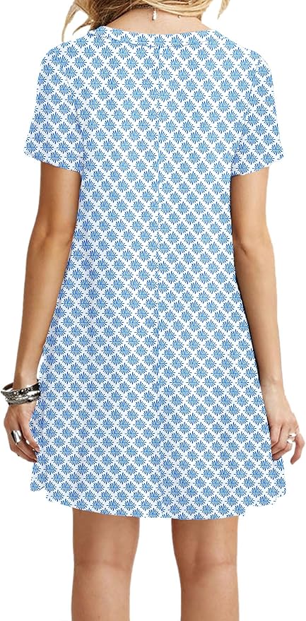 MOLERANI Women's Casual Plain Simple T-Shirt Loose Dress