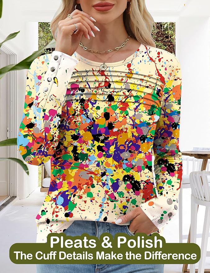 Blouses for Women Dressy Casual Long Sleeve Fall Fashion Tops Trendy Outfits for Work Office Shirts Thicker Clothes
