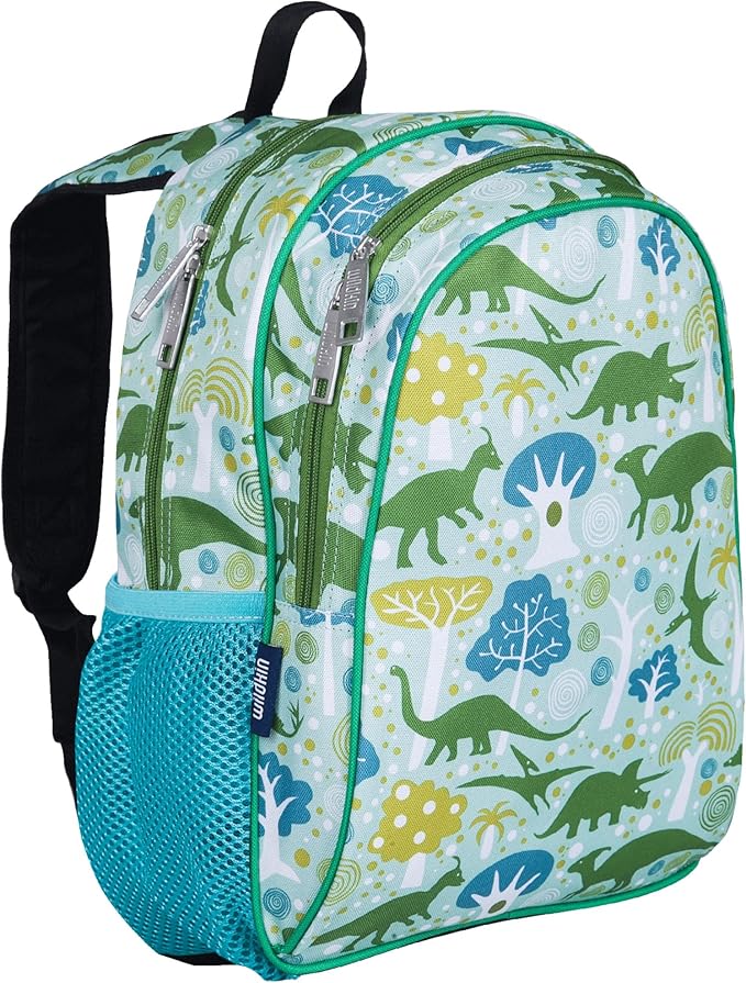 Wildkin 15-inch Kids Backpack – Durable, Padded, Adjustable for School & Travel - Dinomite Dinosaurs