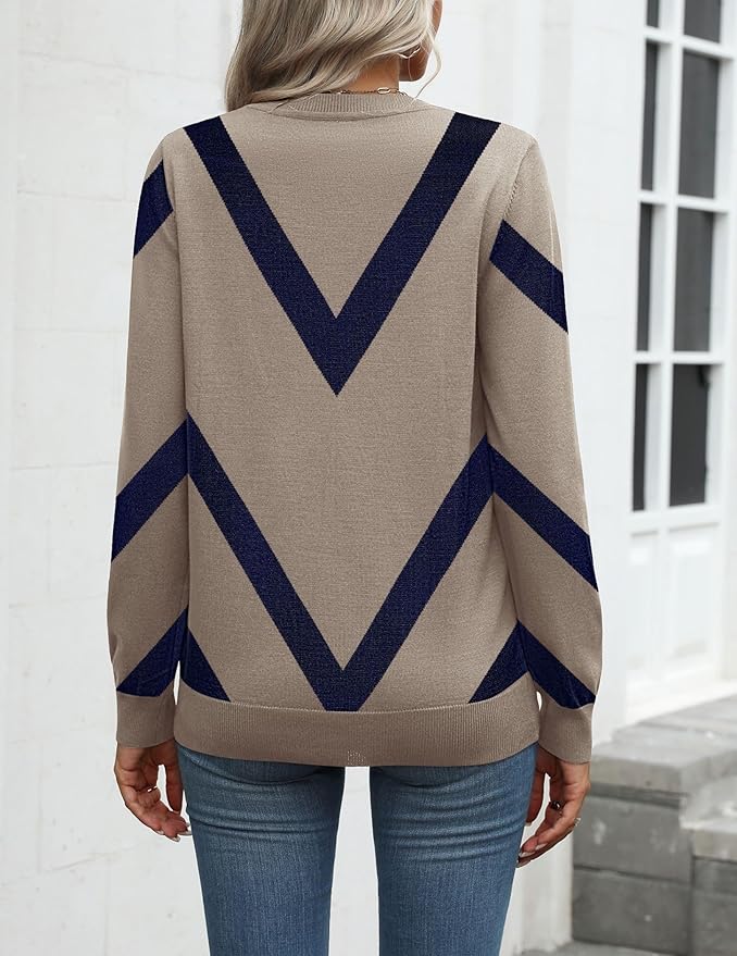 Zeagoo Womens 2026 Fall Sweaters Long Sleeve Tops Classic Crew Neck Pullover Sweaters Loose Dressy Casual Basic Clothes