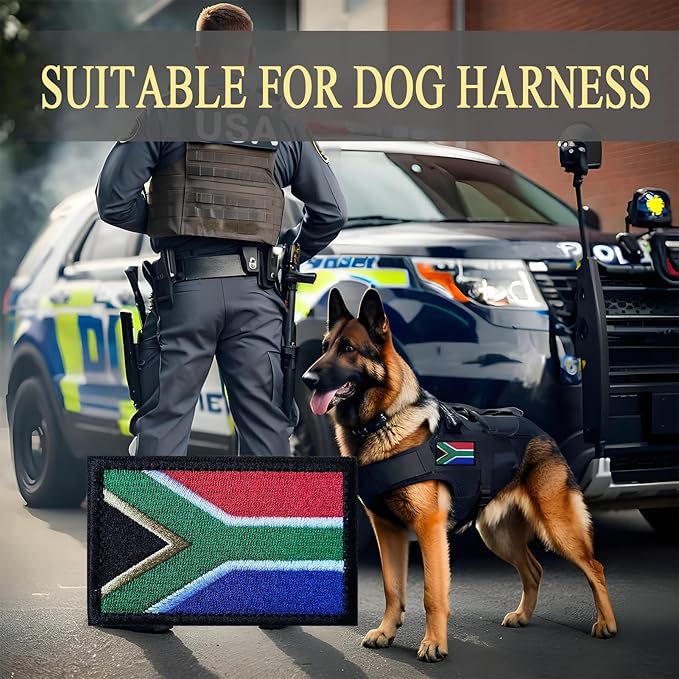 EmWoot 2PCS South Africa Flag Patch Embroidered Morale Patch Military Tactical Patches Hook and Loop