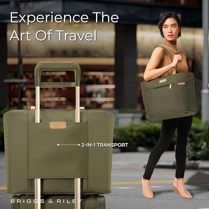 Briggs & Riley Traveler Tote Bag - Nylon Tote Bag for Weekend Travel & Work, Smooth Zipper Closure - Baseline Collection