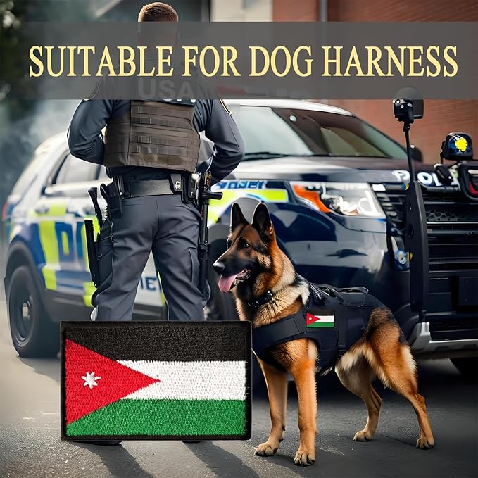 EmWoot 2PCS Jordan Flag Patch Embroidered Morale Patch Military Tactical Patches Hook and Loop