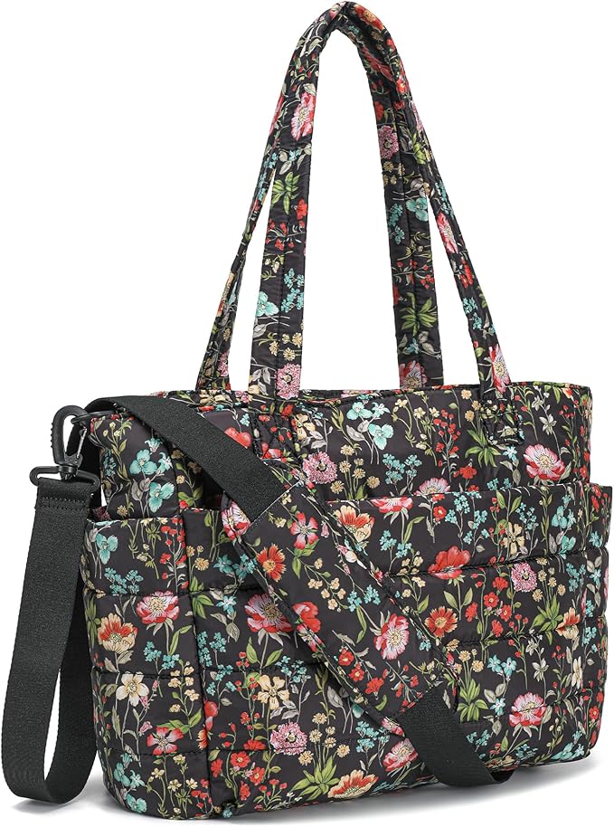 AOCINA Puffer Tote Bag for Women Quilted Work Bag Nurse Bags Women's Shoulder Handbags for Travel Gym Gifts Laptop Purse