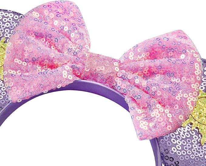 FANYITY Mouse Costume Ears,2 Pcs Mouse Ears Headbands for Girls & Women Party,Size Free (Purple sun 2)
