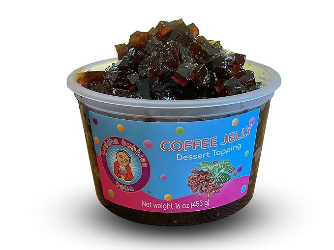 Premium Coconut Jelly Dessert Topping by Buddha Bubbles Boba (Coffee/Espresso Jelly)