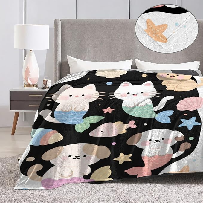 Sea Turtle Gifts, Ocean Animal Turtles Theme Flannel Blanket for Women, Nautical Birthday Throw Blankets for Kids, Girls, Travel Camping Sofa Living Room Decor 60x80 in